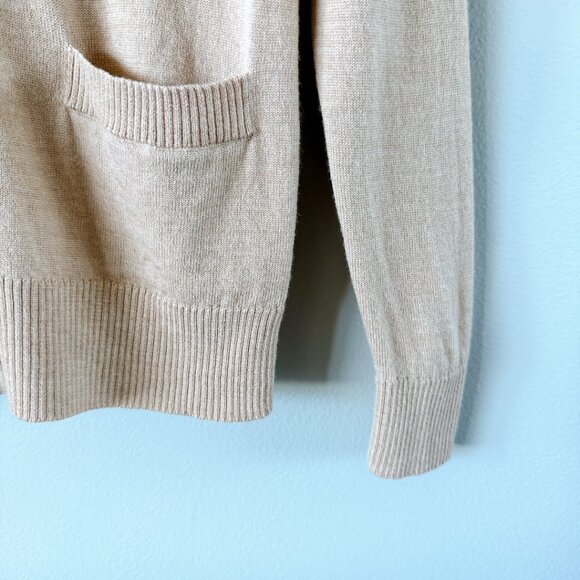 Lord & Taylor 100% Extra fine merino wool cardigan XXS tan beige - Picture 8 of 15